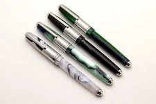 Click Retro Marble Color Acrylic Body Fountain Pen Chrome Trims New In Box