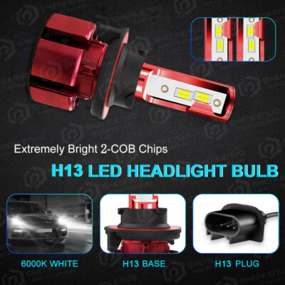 H13 8000K H13 LED Headlight Bulbs - Hi/Lo Beam For Dodge Ram 1500/2500/3500 (2006-2012) & Jeep Liberty/Patriot Led Headlights - Foto 5