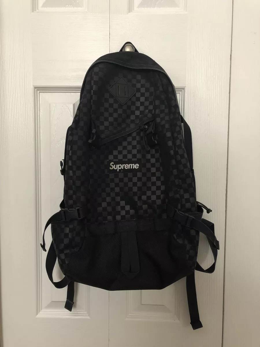 Very rare FW11 Supreme Checkered backpack Cordura Fabric box logo bag  vintage