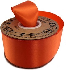 Orange Satin Fabric Halloween Ribbon - 2" x 50 Yards, Fall, Thanksgiving