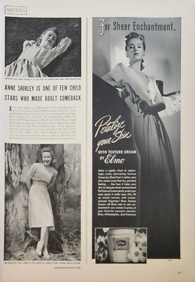 1940 Elmo texture cream Vintage Ad for sheer enchantment