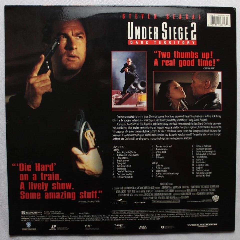 UNDER SIEGE 2 laserdisc LD CULT STEVEN SEAGAL WIDESCREEN *QUICK SHIP* Foto 2 de 2