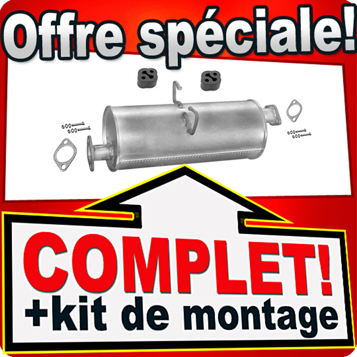 Silencieux intermédiaire pour Kia K2700 2.7D 80ch de 2002 en acier aluminisé