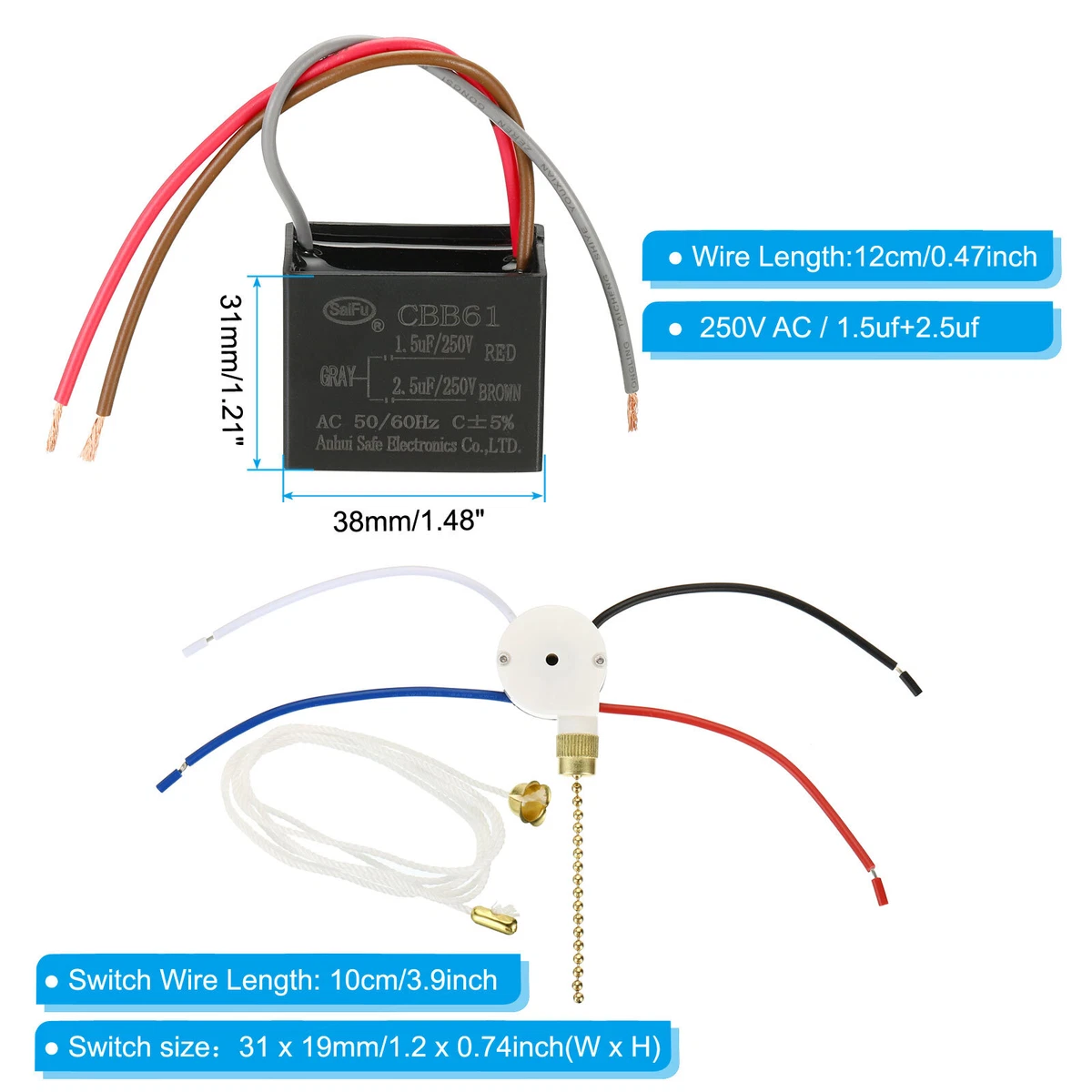 Ceiling Fan Wiring Diagram 5 Wire Capacitor | Shelly Lighting
