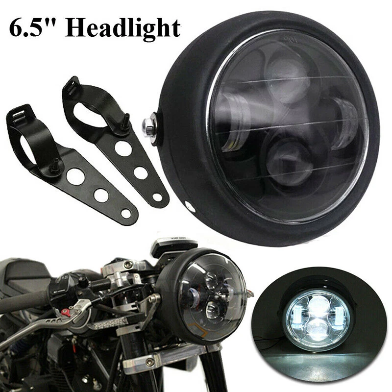 Proyector LED redondo para faros de motocicleta de 6,5 pulgadas con soporte para Harley Davidson Foto 2 de 4