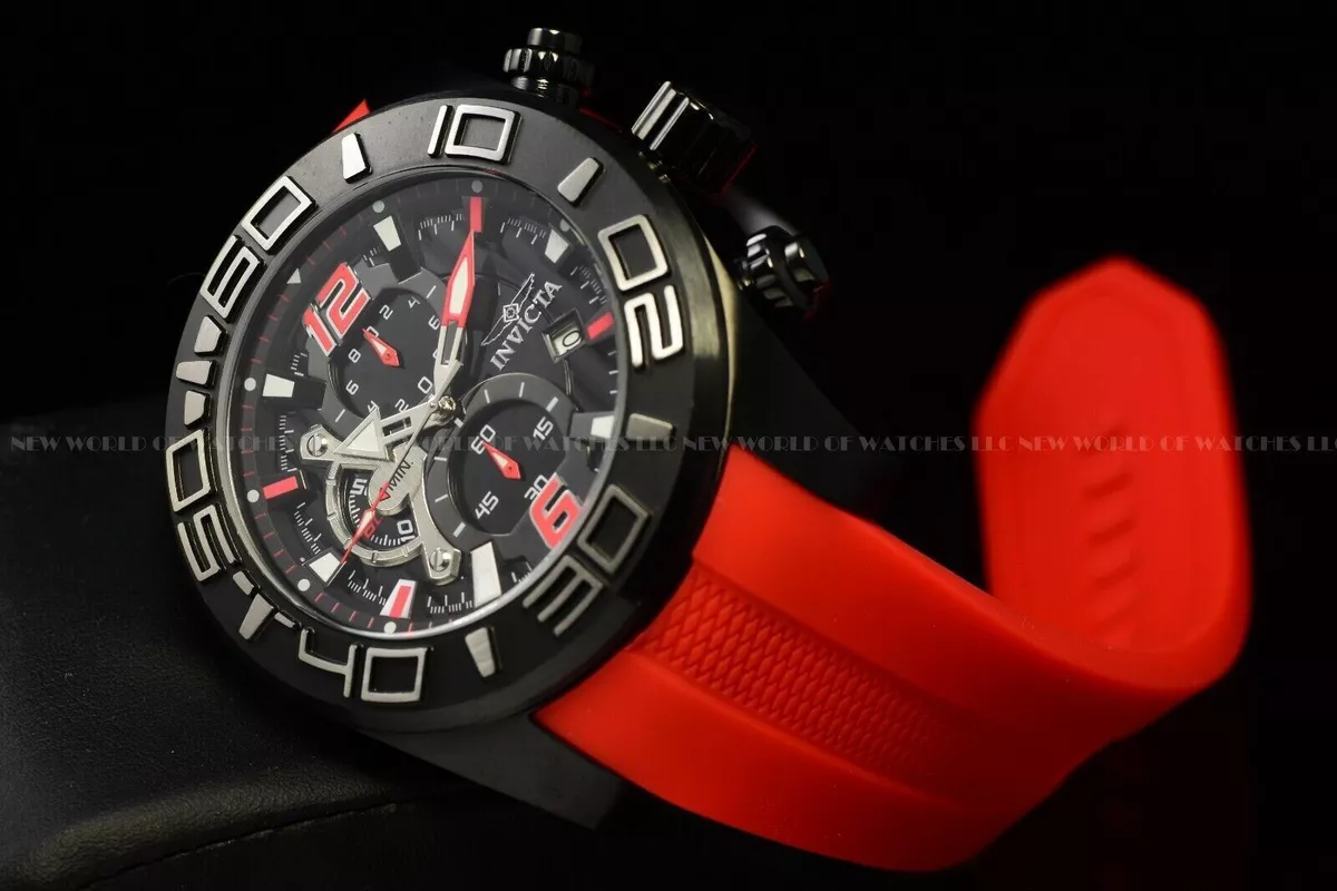 Invicta Men s 50mm Racing Turbo Pro Diver Quartz Chronograph Red