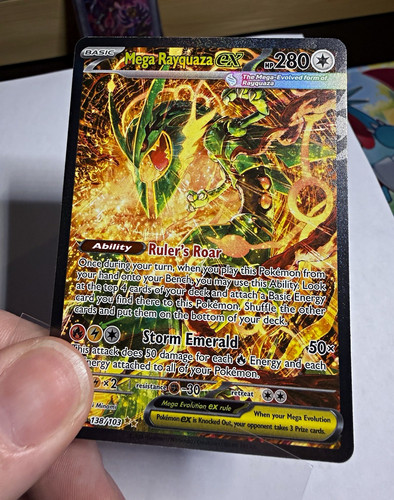 Cleanning Hand Sign Pokemon Mega Rayquaza EX SIR! Prerelease Delta Reign Top Chase Clean ...