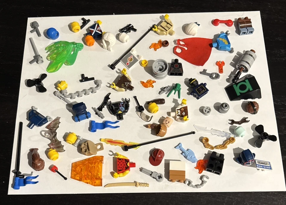 LEGO BULK MINIFIGURE PARTS ACCESSORIES.   AS IS.  ALL PCS YOU SEE.   CLEAN! - Image 3 of 4