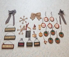Primitive Ornaments & Decoration Folk Art Farmhouse Country Christmas 27 Pcs