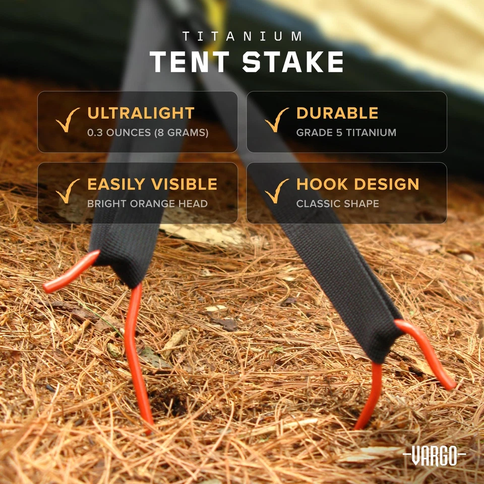 钛牧羊犬钩桩带荧光橙色头 (6 包) | 露营... — 第 3/4 张图片