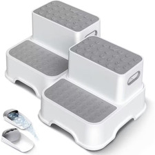 1 Ft. Reach 2-Step Stools for Kids No-Slip Bathroom Sink Potty Training Stool Do