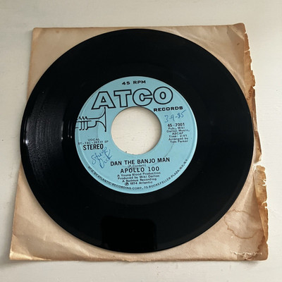 Apollo 100 Dan the Banjo Man 7'' 45 RPM ATCO Rock 1974 45-7001 (untested)