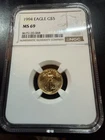 U.S. Mint American Eagle 1994 $5 Gold Coin 1/10 oz NGC MS 69