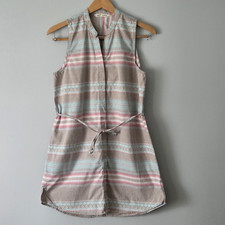 Woolrich Glenview Aztec Stripe Shirt Dress S Small Cotton Sleeveless Multicolor