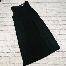 CAbi Dress Womans 2 Black Car Wash Flapper Crepe Sleeveless Lined Knee Length