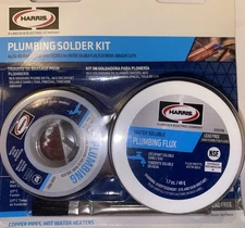 HARRIS 4 oz Plumbing Solder Kit w/ Flux, Brush, Abrasive Cloth, Model:  333559