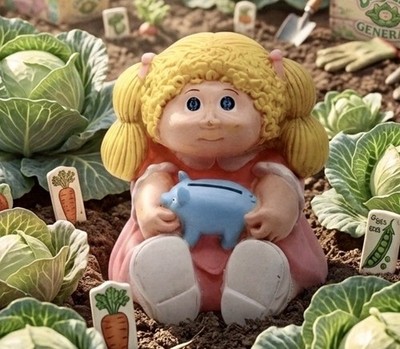 Vtg Cabbage Patch Doll Girl Plastic Bank 1983 Appalachian Artworks 6 