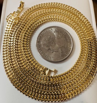 18K 750 Real Gold Heartbitz Chain Gold Necklace 21.5/22  long 10.82g 5mm SOLID