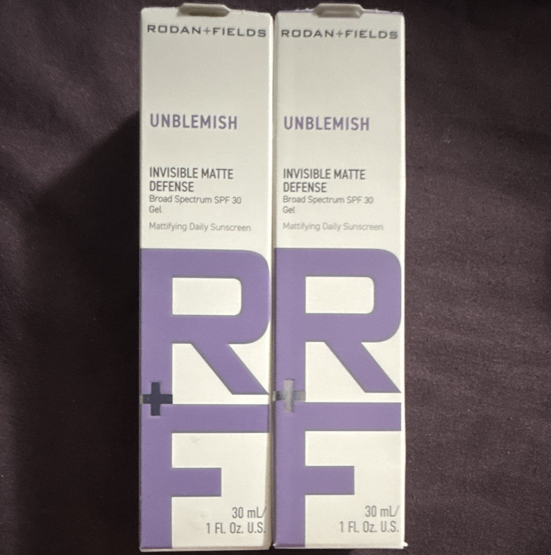 Rodan + Fields UNBLEMISH Matte Gel Sunscreen SPF 30 Broad Spectrum 1 fl oz (x2)