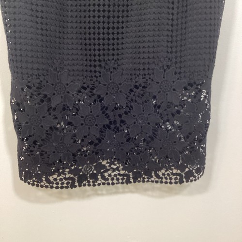 White House Black Market Women Dress 10 Eyelet Style Floral Lace Overlay Black - Picture 6 of 9