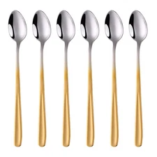 Long Handle Iced Tea Spoons 8 inch 18/10 Heavy Duty Coffee Spoon Sets for Mix...