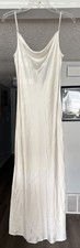 Vintage Victoria's Secret Silk Ivory Long Nightgown Slip Open Back Drape Neck