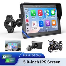 Tragbares CarPlay & Android Auto f&uuml;r Motorrad,5'' Touchscreen mit Dual-Bluetooth