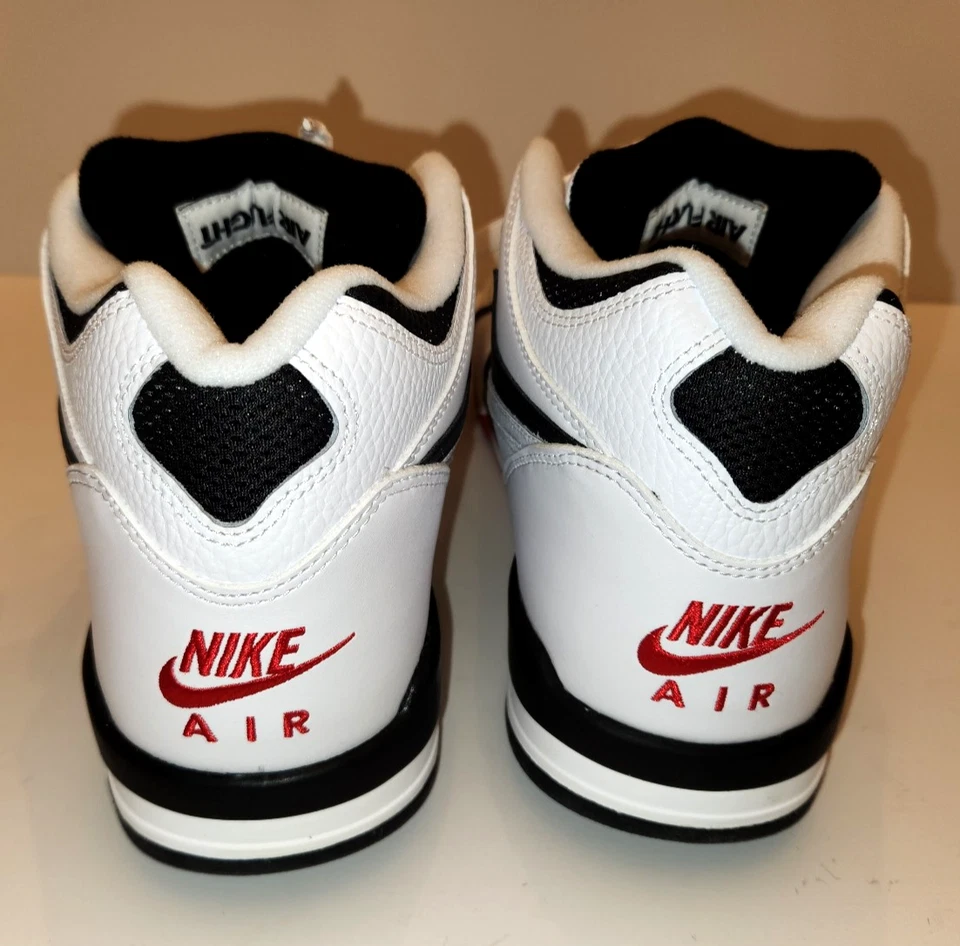 Men's Nike Air Flight 89 White Black LT Smoke Grey Red Size 12  DB5918-100 - Image 4 of 4
