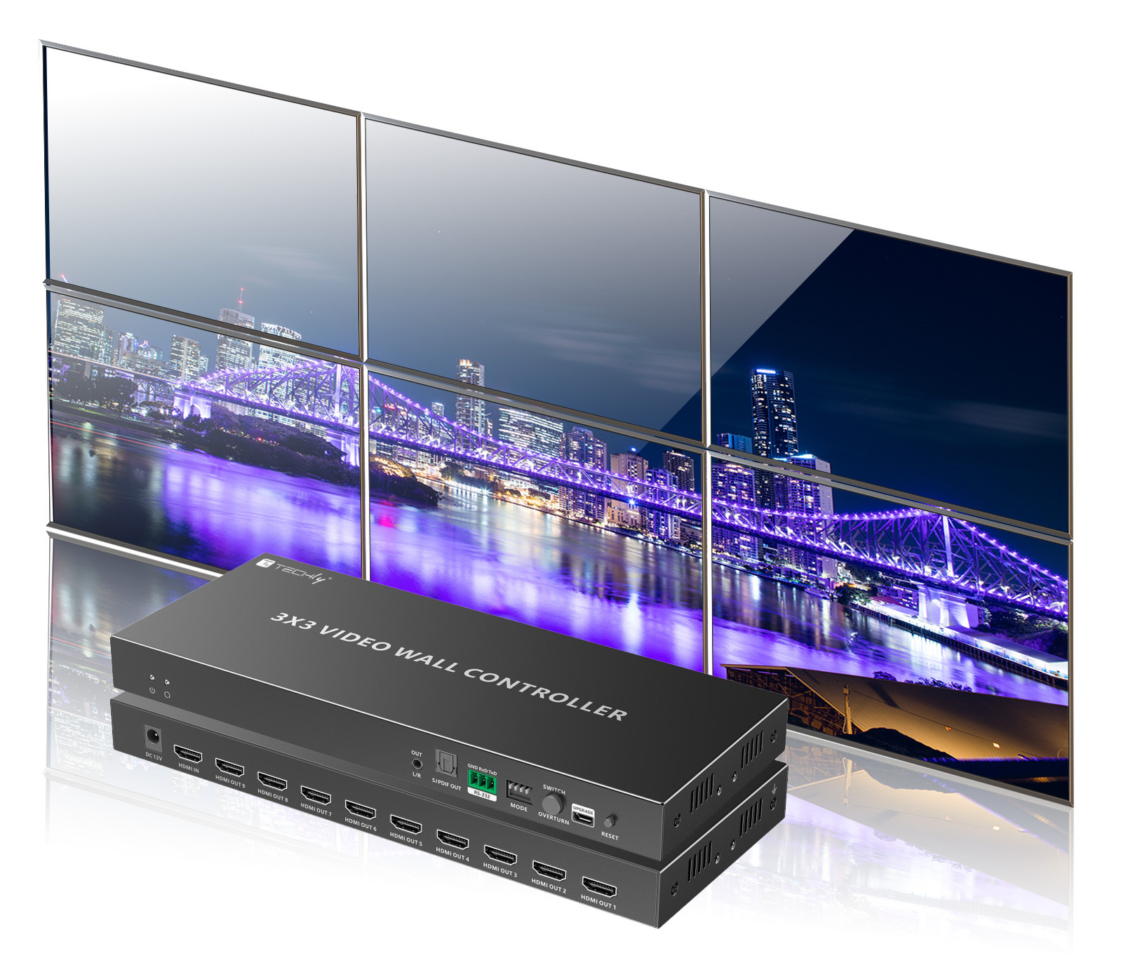 Video - Vari - Controller Per Video Wall 3x3 Hdmi 9 Canali