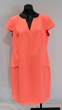 Tahari Women's Christina Short Sleeve Dress EH6 Tangerine Blast Size 16