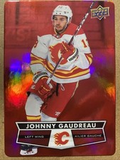 Johnny Gaudreau 2021-22 UD Tim Hortons Hockey Red Die-Cut DC-32 Calgary Flames