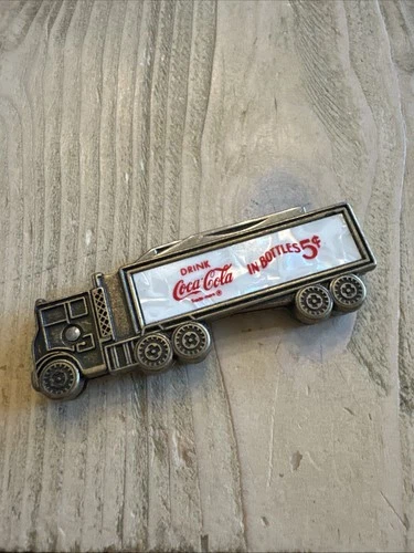 Vintage- COLONIAL SEMI TRUCK Knife Made In USA COCA COLA Advertising BRASS