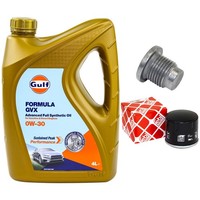 MotoröL Filter Set 0W-30 4 Liter + ÖLablassschraube FüR Dacia Logan Renault 1.2