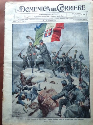 La Domenica del Corriere 21 November 1915 WW1 Conquest Col di Lana Cipro Campo