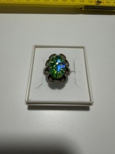 Opal Ring 925 Silber vintage Silberring aus Mexiko mit Kunstglas Cabochon RG 54