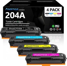 204A Toner Cartridge 4-Pack High Yield Replacement for HP 204A 204X CF510A CF511
