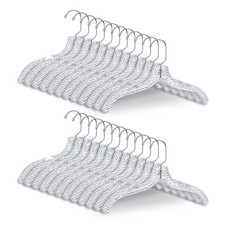 Crystal Cut Heavy Duty Nonslip Plastic Hangers 24 Pack - Invisible Dress Hang...