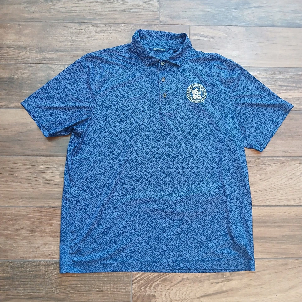 Cutter Buck Polo Mens Large Blue Keiser College of Golf Performance Stretch - Image 2 of 4