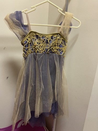 Curtain Call Dance Costume E639 Purple & Gold Ballet Recital Child M
