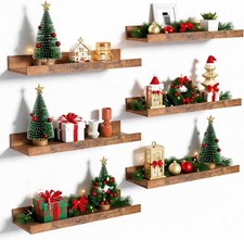 Floating Shelves for Wall, Wall Shelves for Decor Storage Set of 6, Wall Mounted