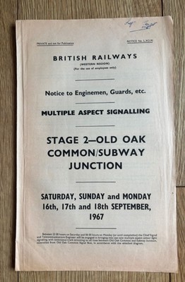  Old Oak Common Signal Alterations 1967 Stage 2 British Rail Western 