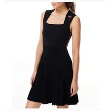 NWT PXG Eclipse Sleeveless Knitted Pleat Dress Black M Luxury Golfwear