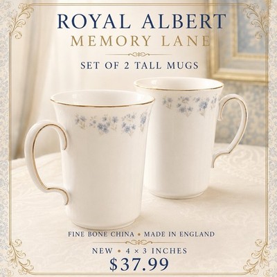 Royal Albert Memory Lane Beaker 1965 Mug Bone China Cup England Gold Trim