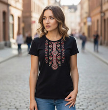 Vyshyvanka Woman T-shirt With Ukrainian Embroidered National Ornament