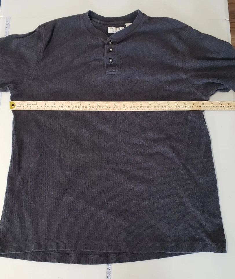 Covington Mens Black Long Sleeve Henley Shirt Size XL Cotton Fall Normcore Basic - Image 3 of 4