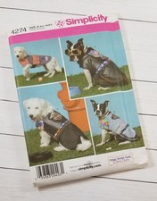 Simplicity 4274 Pet Costume Sewing Pattern For Dog Coats All Sizes Uncut FF