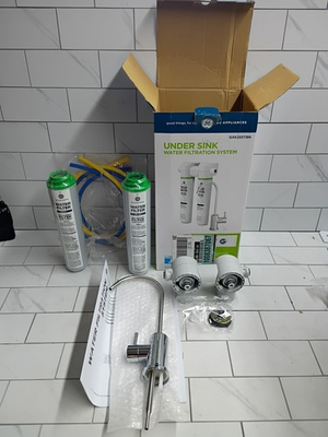 #ad GE Under Sink Dual Stage Water Filtration System with Faucet GXK255TBN $47.49