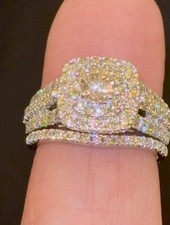 14K WHITE GOLD 2.25 CARAT NATURAL DIAMOND CENTER .55 CARAT ENGAGEMENT RING WEDDI