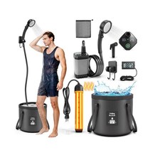 Portable Shower with Heater 1500W Camping Water Head Black