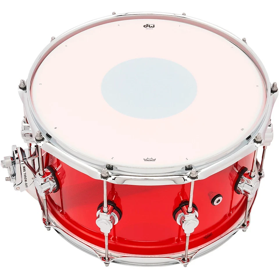 DW Design Series Acrylic Ruby Snare Drum 14 x 8 in. Ruby Glass - Image 4 of 4